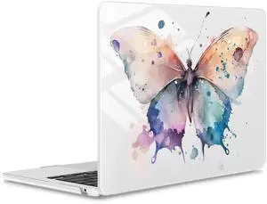 ICEKEE Compatible with M4 MacBook Air 15 inch A3241 Case 2025 Fits 2024 2023 Release A3114 M3 A2941 M2 with Retina Display Touch ID,Printed Plastic Hard Case for MacBook Air 15.3", Butterfly
