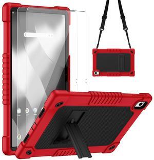 Hoibon for Onn 12.1" Tablet Pro Model:100146663 Case,Shockproof Rugged Kids Case with 2 Pcs Screen Protector Shoulder Strap for Walmart Onn 12.1" Tablet Pro (2024 Model:100146663) (Red/Black)