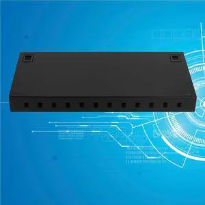 FYBOPTWU - 12 Ports Fiber Optic Rack Mount Enclosure Box fits for 19" Racks Cabinet, Suitable for Installing Simplex SC Couplers and Duplex LC Couplers, (no Couplers and no Pigtails)