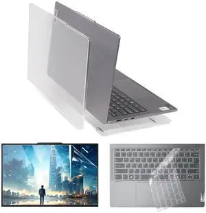 IMMOENUC 4-in-1 Laptop Case Set for Lenovo 2024/2023 IdeaPad Pro 5 14 inch Protective Shell Model Screen Flim+Keyboard Cover Hard Shell Matte Transparent