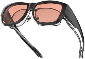 Goiteia Migraine Glasses Fit Over Glasses, FL 41 Over Glasses Block Fluorescent LED Glare From All Directions, For Light Sensitivity/Photophobia/Eye Strain