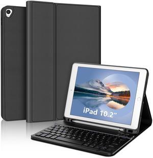 IVEOPPE Keyboard Case for iPad 10.2" 9th/8th/7th Gen, for iPad Air 10.5"(3rd Gen)/for iPad Pro 10.5 in,Detachable Wireless Stand Folio Case for iPad with Keyboard, Auto Sleep/Wake,Black