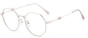 GUDVUE Blue Light Glasses, Computer/Gaming/TV/Phones Glasses for Women/men, Anti Glare/UV400/Eye Strain, Polygon Rose Gold