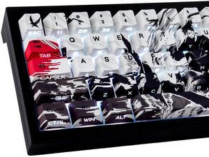 PBT Keycaps - Side Print Keycap Set, Shine Through Custom Key caps, Japanese Keycaps Dye Sub & Double Shot, 131 Keys Cherry Profile Keyboard Keycap for Magnetic Mechanical Keyboard