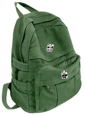 IAUGO Canvas Backpack for Women Cute Backpack for Women Vintage Laptop Aesthetic Knapsack-Green