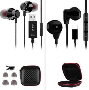 HGCXING USB Headset with Microphone for PC and USB C Headphones