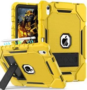 Grifobes for iPad A16 Case 11th Generation 11 inch 2025 / iPad 10th Generation Case 10.9 inch 2022, Heavy Duty Military Grade Shockproof Cover with Pencil Holder for i Pad 11/10 (Gold+Black)