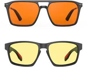 Goiteia Blue Light Gaming Glasses for Esports Player, Blue Light Gaming Glasses for Better Sleep/Eyes Strain/Light Sensitive
