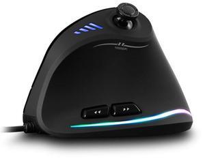 JOMAA RGB Wired Gaming Mouse with Joystick Programmable Buttons 10000DPI Adjustable Ergonomic Mice for Gamer Computer LED Vertical Gaming Mouse