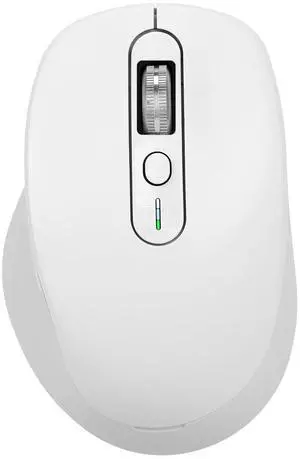 INFINMIND Multi-Device Wireless Bluetooth Mouse, 2.4G USB Receiver and Two Bluetooth, 4-Way Navigation Mice for Computer, Laptop, PC, MacBook, iPad (White)