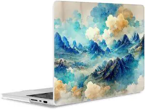 ICEKEE for M4 MacBook Pro 14 inch Case 2024(A3112 A3401 A3185) 2023(M3 A2918 A2992 M2 A2779) 2021(M1 A2442 ) Pro/Max, Plastic Hard Shell Cover for Mac Pro 14", Misty Mountain