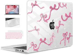 ICEKEE for M4 MacBook Pro 14 inch Case 2024(A3112 A3401 A3185) 2023(M3 A2918 A2992 M2 A2779) 2021(M1 A2442 ) Pro/Max, Plastic Hard Shell Cover for Mac Pro 14", Bows