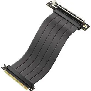 OwlTree Pcie 4.0 Riser Cable, PCIe 4.0 x16 High Speed Flexible Extension 90 Degree Adapter Compatible with 4090 4080 4070 3090 and Pcie 3.0 System 200mm/7.8inch