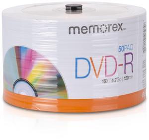 Memorex 32020031749 DVD-R 16x Eco Spindle Base Discs, 50 Pack