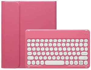 KMXDD Cute Keyboard Case Compatible with iPad Air 11 inch M2 2024, Air 10.9 inch 4th & 5th gen - 2020,2022/ iPad Pro 11 4th/3th/2th Gen Keyboard Case Round Key Removable Keyboard,Begonia Red