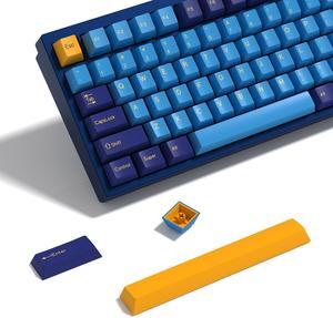 KBDiy Nautilus PBT Double Shot Keycap Set,176 Keys Blue Purple Custom Key Cap Keycaps 60 Percent Cherry Profile Keycaps for 61/64/68/84/87/100/104/108 Mechanical Keyboard
