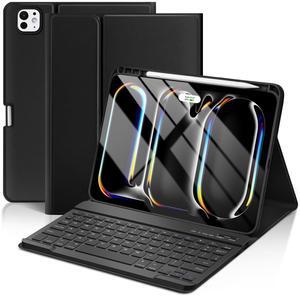 KBCASE Keyboard Case for iPad Pro 11-inch (M4) 2024, Detachable Bluetooth Keyboard Case with Pencil Holder for iPad Pro 11 inch 2024 (Black)