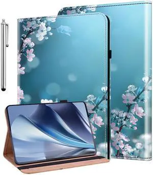 KEFBWAO Case for  Kindle Fire Max 11 Tablet (13th Generation, 2023 Release), Stylus Holder Shockproof Wallet Leather Cover for Fire Max 11 Case, Plum Blossom
