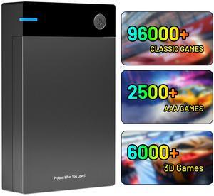 Kinhank 12TB Retro Gaming Hard Drive with 96000+ Games,Retro Game Console Compatible with 250+ Emulators,Portable HDD Game Hard Drive Disk Compatible with Win-7/8/10/11,Gifts for Men