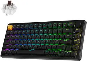 JamesDonkey J2 75% Wireless Mechanical Gaming Keyboard, Gasket 82 Keys Tri-Mode BT5.1/USB-C/2.4GHz RGB Backlit with Custom Knob Super Brown Switch, PTB Keycap, QMK/VIA for Win/Linux/Mac