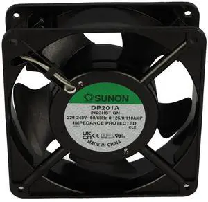 Sunon DP201A-2123HST.GN Axial Fan, 120 X 38MM, 230VAC, Sleeve Bearing, High Speed, 2550/2900 RPM, Terminals, Desktop Compatible