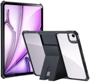 Clear Case with Stand for iPad Air 13 Inch Case M3/M2 2025/2024, iPad Pro 12.9 inch (6th/5th/4th/3rd Gen) Transparent Back Cover Kickstand Slim Light Drop Safe