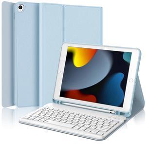 KVAGO Keyboard Case for iPad 10.2" - iPad 9th 8th 7th Generation Case with Keyboard, Backlit Detachable Bluetooth Keyboard, Folio Case for iPad Air 3rd Gen/iPad Pro 10.5" with Pencil Holder, Blue