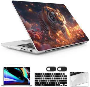 Lepeoac for MacBook Pro 14 Inch 2024 2023 2022 2021 Release M4 A3112 A3401 A3185 M3 A2918 A2992 M2 A2779 M1 A2442 Pro/Max Chip, Plastic Hard Shell Case with Keyboard Cover, Dream Tiger