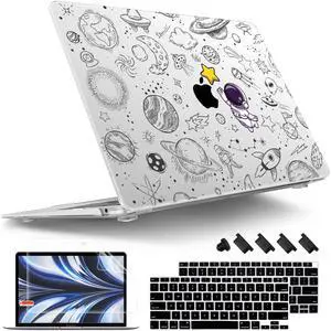 Tuiklol for MacBook Air 13 Inch 2020 2019 2018 Release M1 A2337/A1932/A2179 with Retina Display Touch ID, Plastic Hard Shell Case and Keyboard Cover for MacBook Air 13,Astronaut and Moon