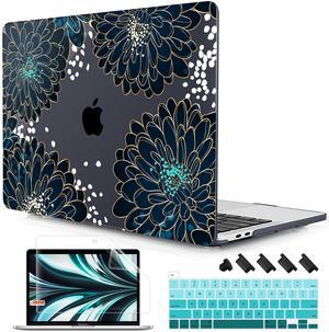 Lepeoac for MacBook Pro 16 inch Case 2019 2020 Release Model A2141, Plastic Hard Shell Cover with Keyboard Cover & Screen Protector for MacBook Pro 16 inch with Touch Bar & Touch ID, Luxury Floral