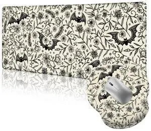 LIMKRIAN Goth Bat Ergonomic Mouse Pad with Wrist Rest, Extra Large Gaming Computer Mousepad