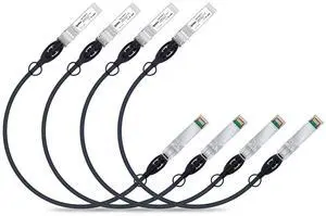 ipolex 10G SFP+ Twinax Cable, Direct Attach Copper(DAC) Passive Cable, 0.3m (0.98ft), for Cisco SFP-H10GB-CU0.3M, Meraki, Ubiquiti UC-DAC-SFP+, Mikrotik, Intel, Netgear, D-Link and More, 4 Pack