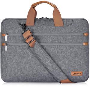 LONMEN 14 Inch Laptop Shoulder Bag,Computer Sleeve Carrying Case for 15 inch MacBook Pro 2019 / MacBook Pro Retina/Microsoft Surface Book 2 / Dell XPS 15/14" Laptop/Chromebook/Ultrabook (Gray)