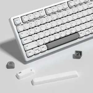 YMKPVR KBDiy for MAC Style KOA Profile Keycaps 60 Percent,Dye-Sublimation PBT White Custom Keyboard Keycap,138 Keys Cap Set for Cherry Gateron MX Switches Mechanical Keyboards