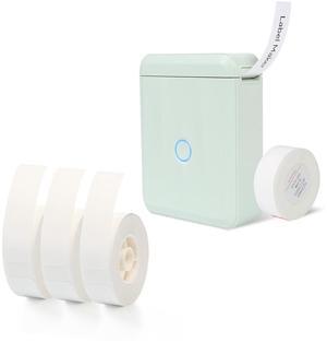 LMASBLTER D110M Green Label Maker Machine with Tape+3 Rolls White Label Maker Tape