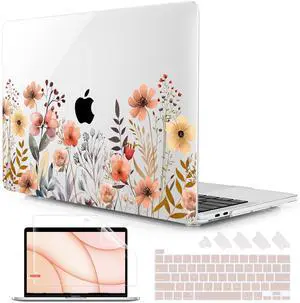 Lepeoac for MacBook Pro 16 inch Case 2019 2020 Release Model A2141, Plastic Hard Shell Cover with Keyboard Cover for MacBook Pro 16 inch with Touch Bar & Touch ID - Watercolor Flowers