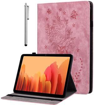 KEFBWAO Case for  Kindle Fire HD 8 & Fire HD 8 Plus Tablet (12th Generation/10th Generation, 2024/2022/2020), Multi-Angle PU Leather Cover with Stylus Holder for Fire HD 8 Tablet Case, Pink