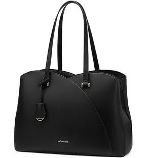 LOVEVOOK 17 Inch Laptop Tote Bag for Women, Work Bags Laptop Bag Teacher Tote Bag, Leather Computer Bag Large Purses Handbag Professional Briefcase, Black