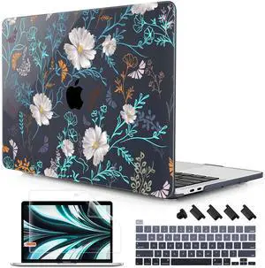 Lepeoac Case for MacBook Pro 13 inch with/Without Touch Bar (2016-2022, M2 A2338 M1 A2289 A2251 A2159 A1989 A1706 A1708), Hard Shell + Keyboard Cover + Dust Plug, Rustic Flowers