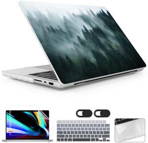 Lepeoac for MacBook Pro 14 Inch 2024 2023 2022 2021 Release M4 A3112 A3401 A3185 M3 A2918 A2992 M2 A2779 M1 A2442 Pro/Max Chip, Plastic Hard Shell Case with Keyboard Cover, Forest