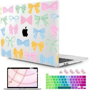 Lepeoac for MacBook Pro 16 inch Case 2019 2020 Release Model A2141, Plastic Hard Shell Cover with Keyboard Cover & Screen Protector for MacBook Pro 16 inch with Touch Bar & Touch ID, Colorful Bow
