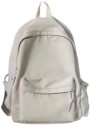 KOWVOWZ Kawaii Cute Aesthetic School Laptop Backpack with Accessories Plush Pendant for Teen Girls (White, without Mr. Rabbit)
