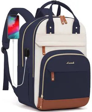 LOVEVOOK Laptop Backpack Women,Large Capacity 15.6 inch Laptop Bag Travel Backpack for Women,Computer Work College Teacher Backpacks with USB Port,Waterproof Personal Item Backpack Casual Daypack