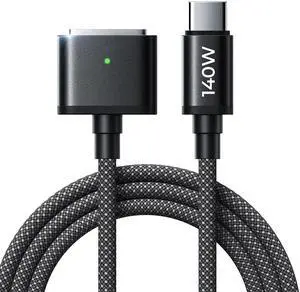 LISEN 140W Magnetic Safe 3 Cable for MacBook Air/Pro Charger Cord (6.6FT Black), USB C to Magnetic 3 Cable for MacBook Air/Pro (15''/13'' M3 2024, 15" M2 2023, 13" M2 2022)