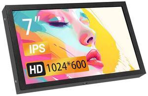 JniTyOpt 7 Inch TYPE-C/DC/AV/VGA HDMI display LCD 1024*600 High Resolution for Raspberry Pi 4/3 Model B/3B+/BB BLACK/Banana Pi,Work as Computer Monitor for Windows 10/8.1/8/7 HDMI Monitor for DVD/TV