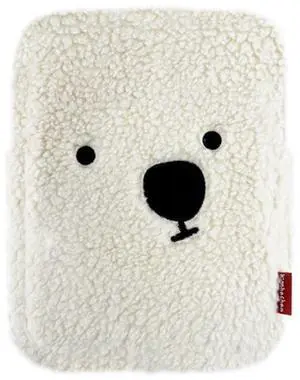 Kimhachan Pluffy Ha-Chan Tablet Pouch 11 inch - Tablet Sleeve Kindle Pouch Bag Case 9 10 inch E-Readers Embroidered Cute Character Puffy Korean Goods for Women (Ivory)