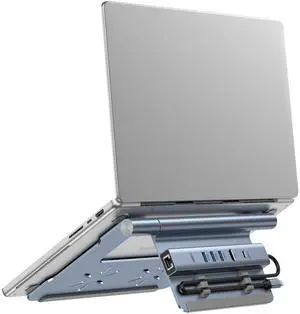 Laptop Docking Station Stand for Desk, 1.5ft 6 in 1 USB C Hub,4K60Hz HDMI, PD 100W, 3xUSB 3.0 Hub, Gigabit Ethernet,Aluminum Adjustable Docking Stand for MacBook Air/Pro/Surface/Lenovo...