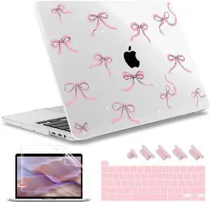 May Chen for MacBook Pro 16 inch A2141 2020 2019 Release, Screen Protector & Keyboard Cover Plastic Soft-Touch Case for MacBook Pro 16-inch with Touch Bar & Touch ID - Star Bows