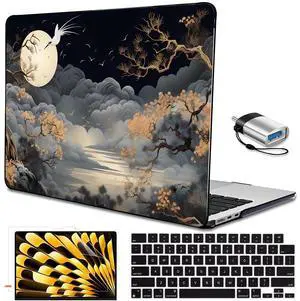 LCMOCICO for MacBook Air 15 inch Case 2025 2024 2023 M2 M3 M4 Chip A3241 A3114 A2941 with Liquid Retina Display & Touch ID, Plastic Hard Shell Case Cover for Mac Air 15.3 M4 2025, Tide Illustration 2
