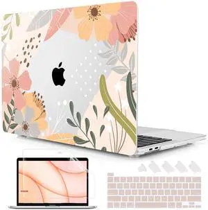 Lepeoac for MacBook Pro 16 inch Case 2019 2020 Release Model A2141, Plastic Hard Shell Cover with Keyboard Cover & Screen Protector for MacBook Pro 16 inch with Touch Bar & Touch ID - Floral P227